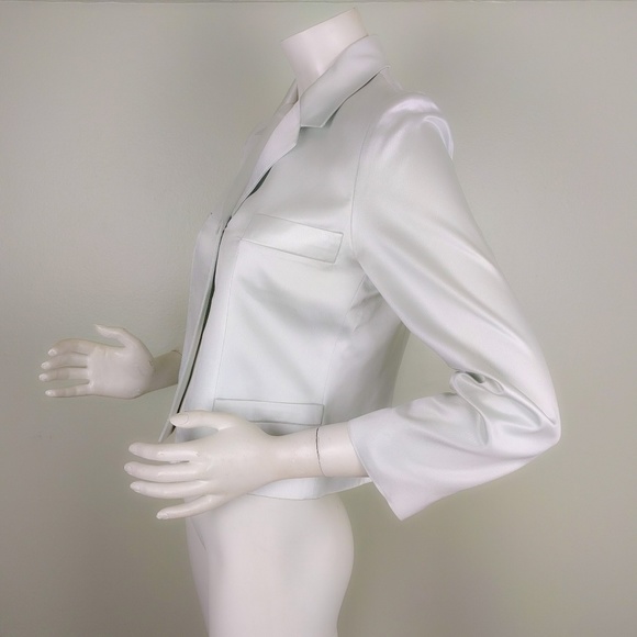 Martine Sitbon Ice Mint Satin Crop Tuxedo Blazer S - Picture 4 of 6